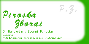 piroska zborai business card